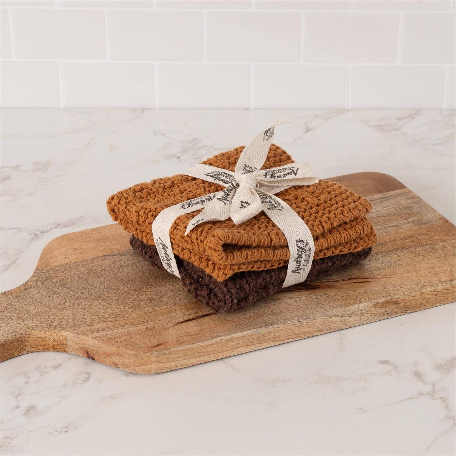 Dish Cloth Set - Ocher and Brown (Pk/08 Ast)