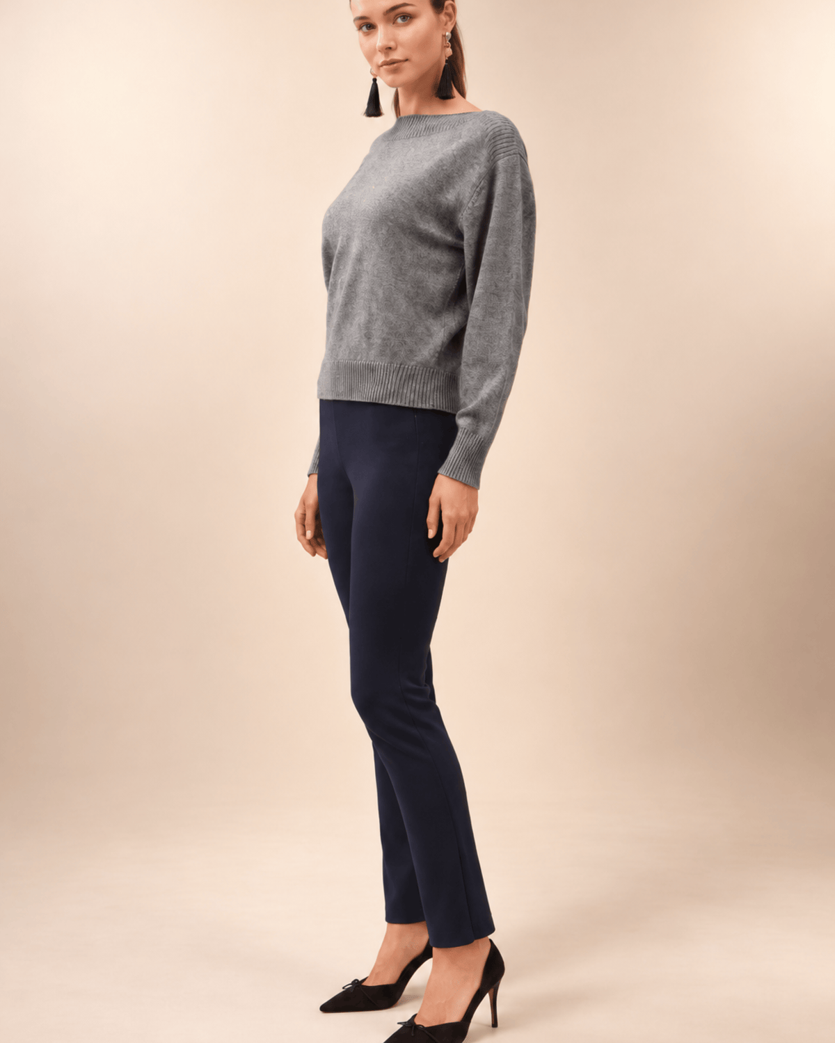 The Boatneck Sweater – Heather Grey