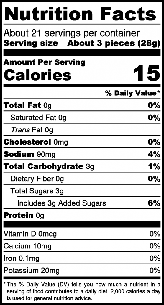 ingredients of bread and butter pickle chips