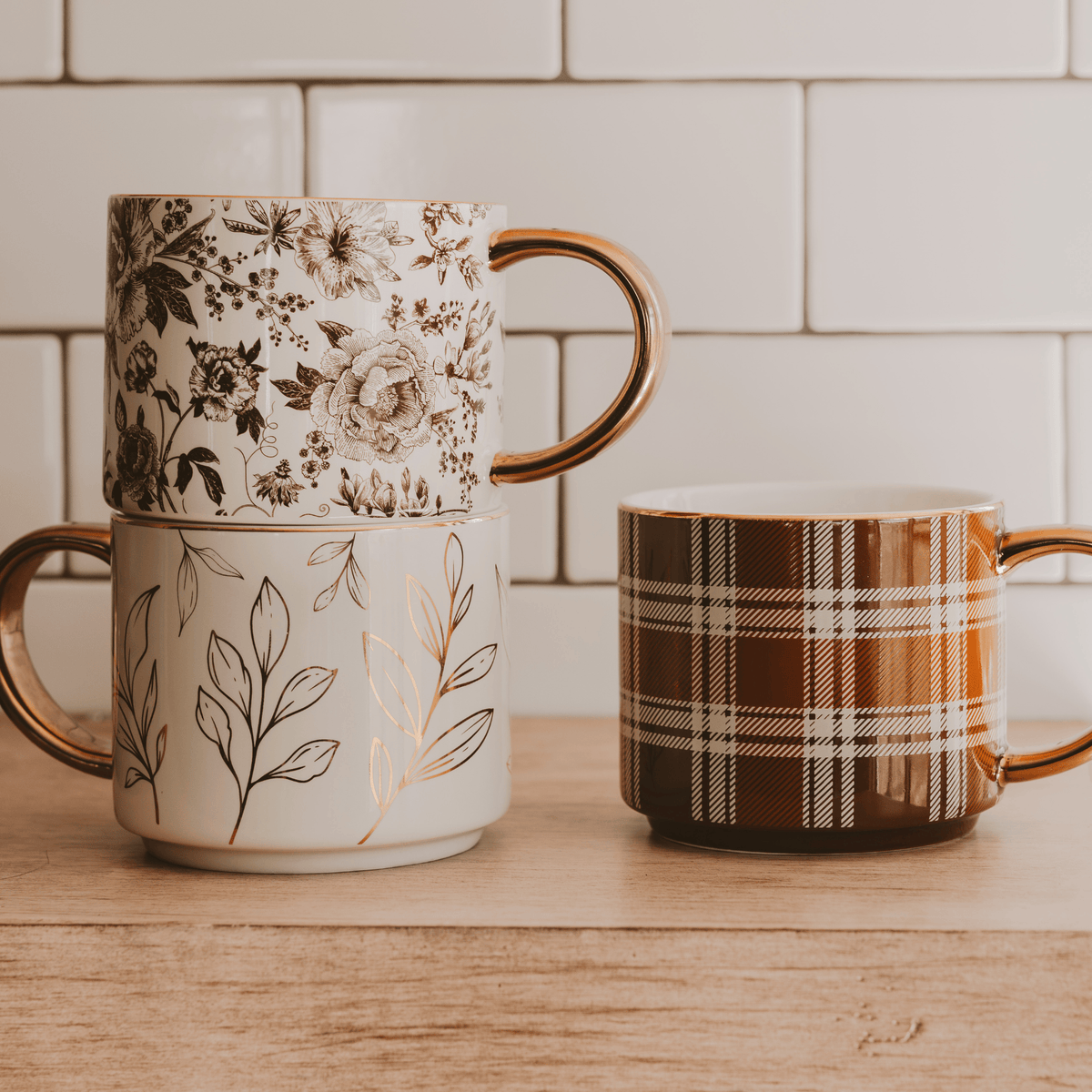Brown Plaid Coffee Mug - Fall Decor & Gifts