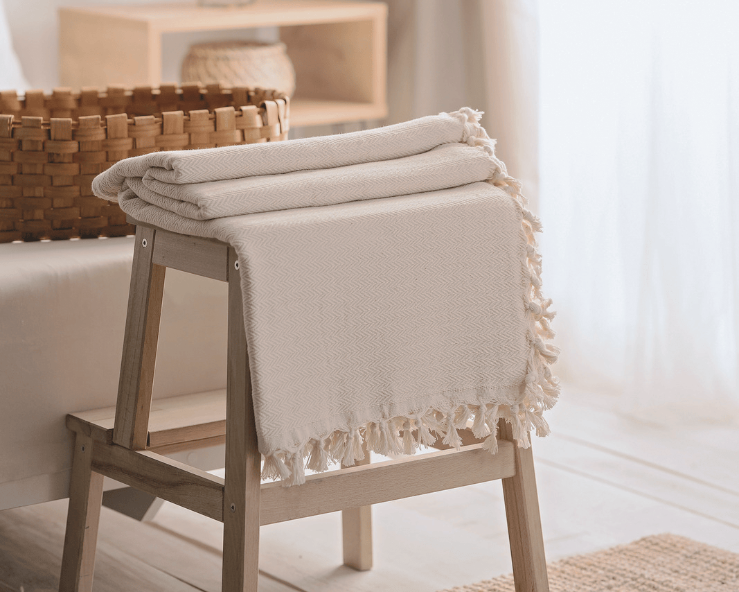 Minimalist 100% Cotton Throw Blankets & Bedspreads: Grey / Throw Size: 51x79 inch