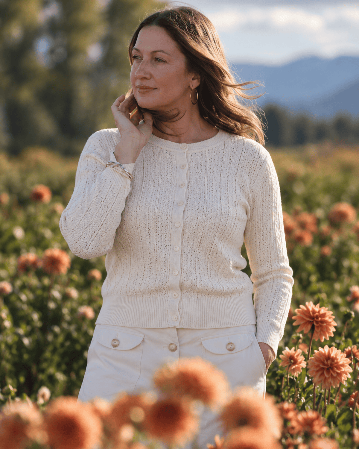 The Pointelle Cardigan – Vanilla