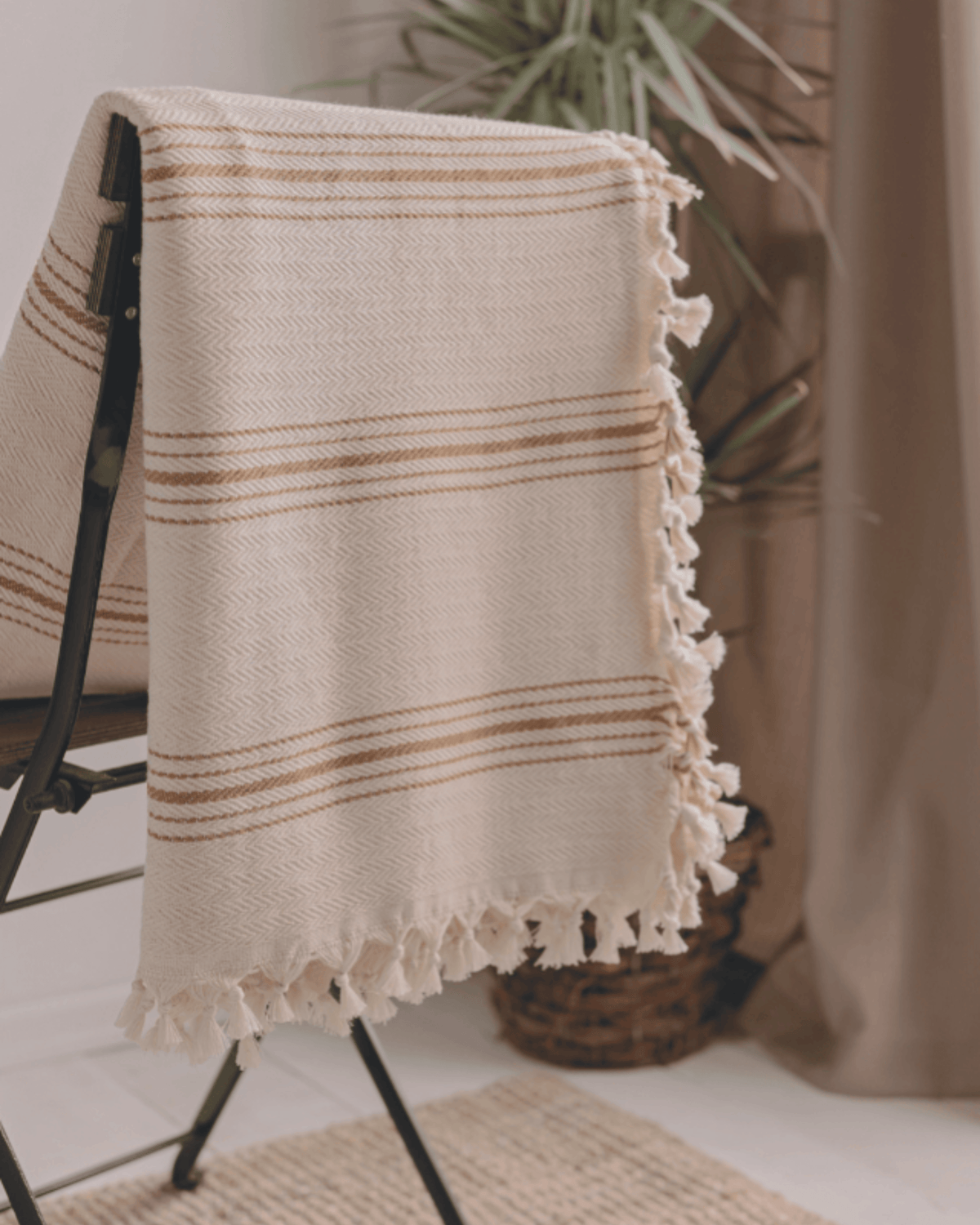 Turkish Cotton Throw: Mustard Stripe